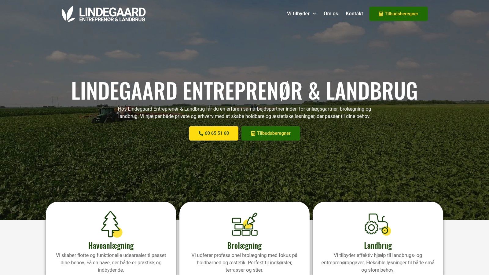 Screenshot from https://lindegaard-entreprenoer.dk