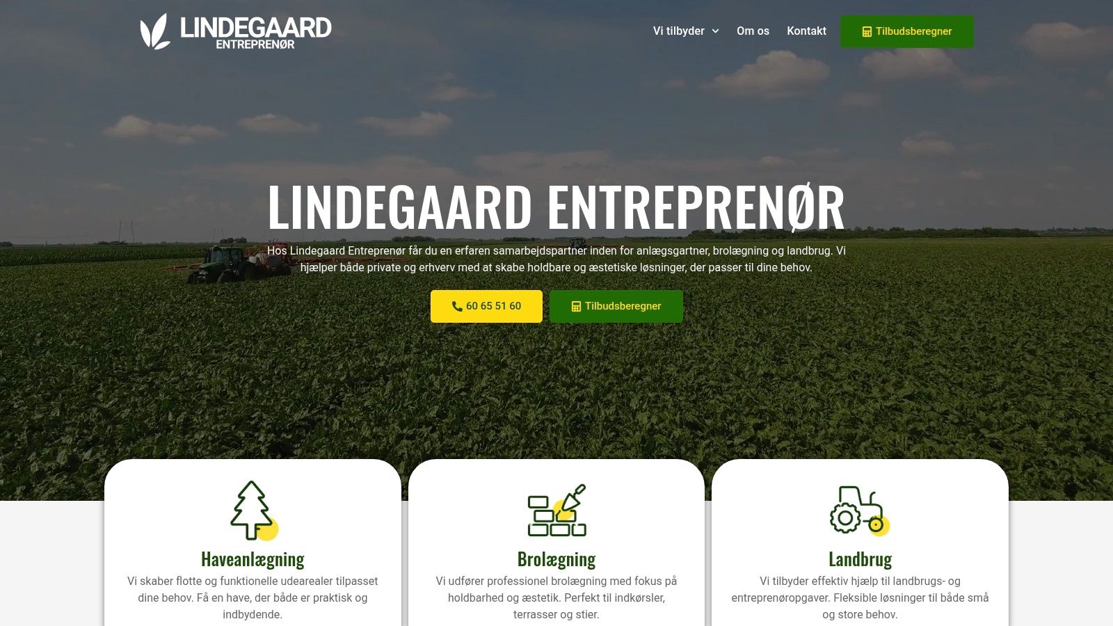 Screenshot from https://lindegaard-entreprenoer.dk