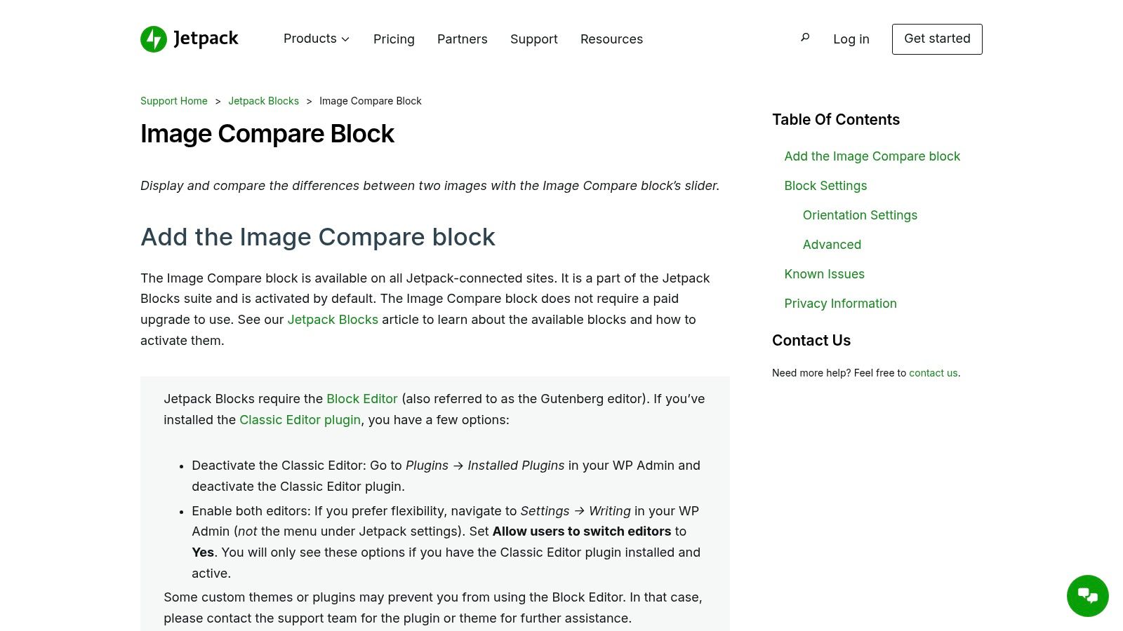 Jetpack – Image Compare Block